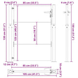 Garden Gate with Lock Black 105 x 130 cm Powder-Coated Steel 42015905