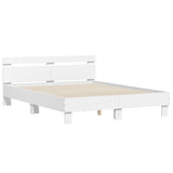 Bed Frame with LED without Mattress White 140x190 cm 3207560