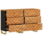 Side Cabinets 2 pcs Brown and Black 60x33.5x75 cm Solid Wood Mango 3206281