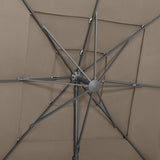 Garden Parasol Taupe Polyester, Powder-coated Aluminium Large 313823