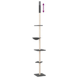 Floor to Ceiling Cat Tree Dark Grey 263.5-289.5 cm 171710