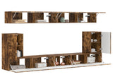TV Cabinet Set Wall-mounted 5 pcs Smoked Oak Engineered Wood 3409092