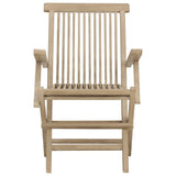Folding Chairs 2 pcs Grey 56x61x89 cm Solid Wood Teak 362764