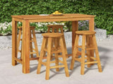 Garden Bar Set Natural Wood Solid Acacia Wood For 4 people 3154394
