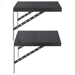 Wall Shelves 2 pcs 50x40 cm Black Stainless Steel 3214517