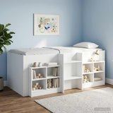 Kids'High Bed Frame 2 pcs White 90 x 190 cm Engineered Wood 3422579
