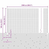 Welded Wire Fence with Post 25 x 1.4 m PVC-Coated Steel 3336608