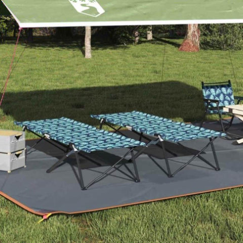 Folding Camping Bed Folding 2 pcs Leaf pattern 206 x 76 x 74 cm 42003173