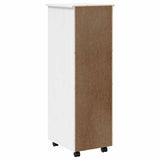 Rolling Cabinet with Drawers MOSS White Solid Wood Pine 355895