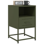 ZNTS Bedside Cabinets 2 pcs Olive Green 36x39x60.5 cm Steel 846563