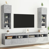 TV Cabinets with LED Lights 2 pcs Concrete Grey 30.5x30x90 cm 837008