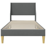 Bed Frame with Headboard Dark Grey 90 x 190 cm Fabric 42027376