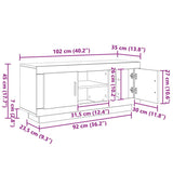 TV Cabinet Artisan Oak 102 x 35 x 45 cm Engineered Wood 880532