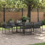 Garden Dining Set 7 pcs Black Steel 3335874