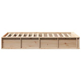 Bed Frame Wax Brown 75 x 190 cm Solid Pine Wood 872761