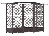 Raised Bed with Trellis and Roof Brown 163 x 40 x 126 cm PP 42032510