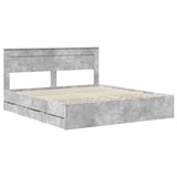 Bed Frame with Drawer Concrete Grey 180 x 200 cm Engineer Wood 3409830