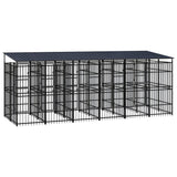 Outdoor Dog Kennel with Roof Steel 11.06 m 3097951