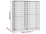 Gabion Basket with Lids Galvanised Wire 150 x 100 x 30 cm 141042