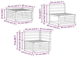 Outdoor Sofa Set 6 pcs White 59 x 59 x 37 cm Solid Acacia Wood 3391859