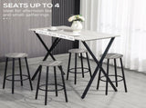 120 cm Rectangular Bar Table for 4 People, Modern Kitchen Table with Wood Effect Tabletop, Steel T3398P341423