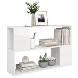 Book Cabinet High Gloss White 100x24x63 cm Engineered Wood 809176