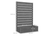34 x 69.5cm Garden Planter Box, with Back Trellis, Grey T3398P317836
