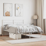 Metal Bed Frame without Mattress with Headboard White 160x200cm 355711