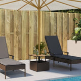 Garden Table with Parasol Hole Brown 55x55x46.5 cm Poly Rattan 364118