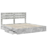 Storage Bed Concrete Grey 180 x 200 cm Engineered Wood 3411551