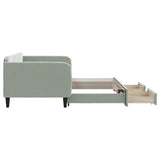 Daybed with Trundle&Drawers without Mattress Light Grey 90x190 cm Single 3197157