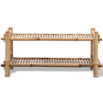 ZNTS 2-Tier Bamboo Shoe Rack 242490