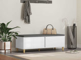 Hall Bench White 100 x 38 x 46 cm Engineered Wood and Fabric 891536