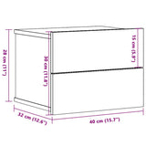 ZNTS Wall-mounted Bedside Cabinet Artisan Oak 40x32x30 cm 855946