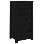 Sideboards 2 pcs Black 40x35x80 cm Solid Wood Pine 813748