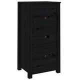 Sideboards 2 pcs Black 40x35x80 cm Solid Wood Pine 813748