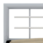ZNTS Bed Frame without Mattress Grey and White Metal 160x200 cm 284560