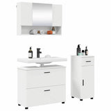 Bathroom Furniture Set 3 pcs White Engineered Wood and Metal 3393033