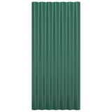ZNTS Roof Panels 12 pcs Powder-coated Steel Green 80x36 cm 319133