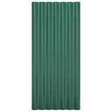 Roof Panels 12 pcs Galvanised Steel Green 80x36 cm 319133