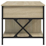Coffee Table Sonoma Oak 100x55x50 cm Engineered Wood and Metal 845337