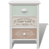 French Storage Cabinet 3 Drawers Wood 242876