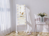 Free Standing LED Mirrored Jewelry Cabinet Armoire Floor Organiser W/ 3 Angle Adjustable For Rings T3398P343618