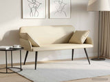 2 Seater Sofa with Metal Legs 2-Seater Cream Faux Leather 42051008
