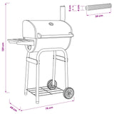 Charcoal Grill 75 x 48 x 120 cm Powder-coated steel and Plastic 3443029