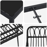 Garden Dining Set 3 pcs Black Powder-Coated Steel 3379184