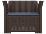 1-Seater Armchair with Cushion Rattan Look PP Brown 8011859