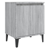 Bed Cabinets with Metal Legs Grey Sonoma 40x30x50 cm 813119