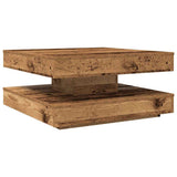 Coffee Table 360-Degree Rotatable Old Wood 70x70x34.5 cm 858486