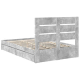 Storage Bed Concrete Grey 135 x 190 cm Engineered Wood 3411905